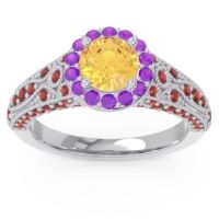 Halo Pave Milgrain Marudyana Ring