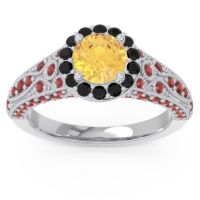 Halo Pave Milgrain Marudyana Ring