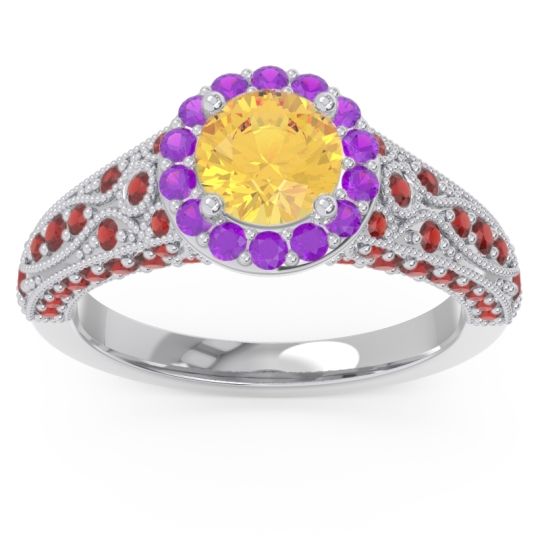 Halo Pave Milgrain Marudyana Ring