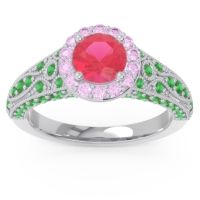 Halo Pave Milgrain Marudyana Ring