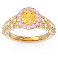 Halo Pave Milgrain Marudyana Ring