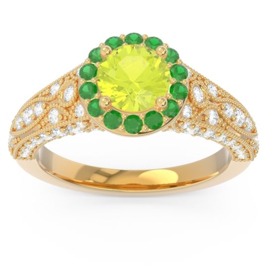 Halo Pave Milgrain Marudyana Ring