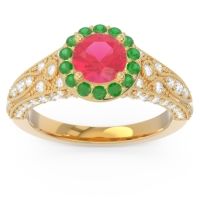 Halo Pave Milgrain Marudyana Ring