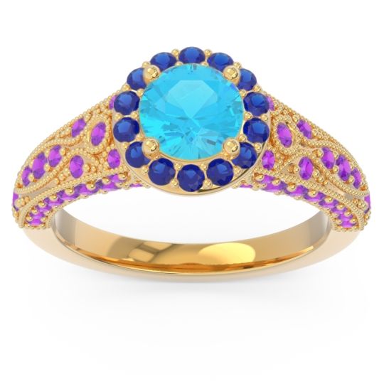 Halo Pave Milgrain Marudyana Ring