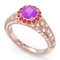 Halo Pave Milgrain Marudyana Ring