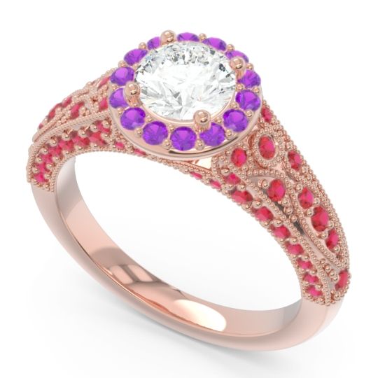 Halo Pave Milgrain Marudyana Ring
