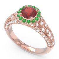 Halo Pave Milgrain Marudyana Ring