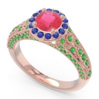 Halo Pave Milgrain Marudyana Ring