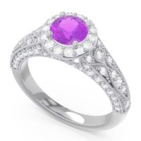 Halo Pave Milgrain Marudyana Ring