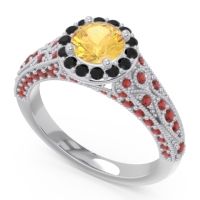Halo Pave Milgrain Marudyana Ring