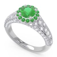 Halo Pave Milgrain Marudyana Ring