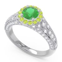 Halo Pave Milgrain Marudyana Ring
