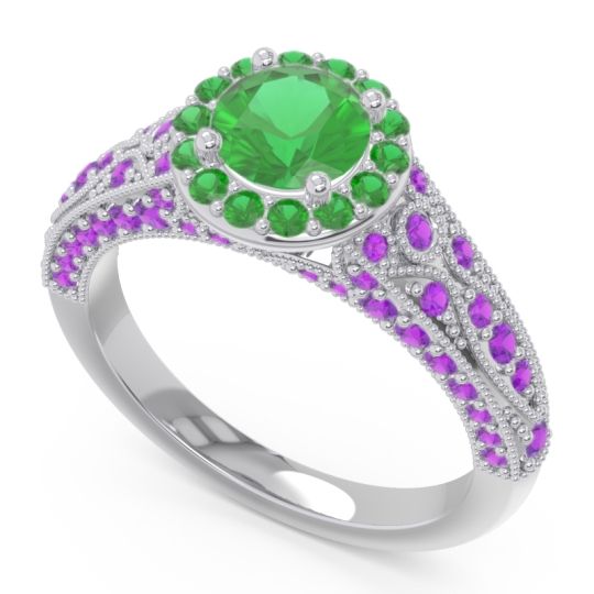 Halo Pave Milgrain Marudyana Ring