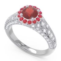 Halo Pave Milgrain Marudyana Ring