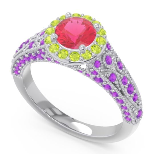 Halo Pave Milgrain Marudyana Ring