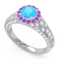 Halo Pave Milgrain Marudyana Ring