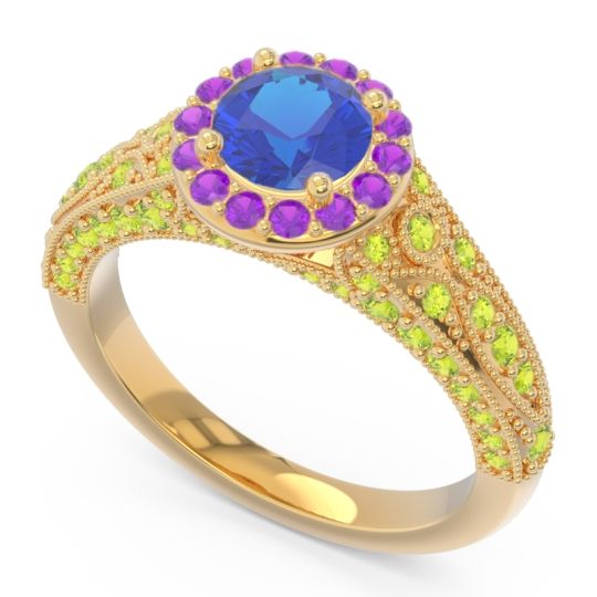 Halo Pave Milgrain Marudyana Ring