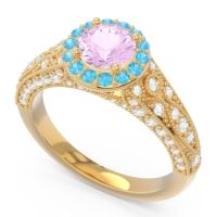 Halo Pave Milgrain Marudyana Ring