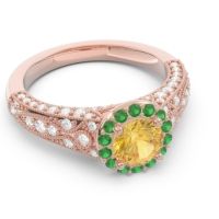 Halo Pave Milgrain Marudyana Ring