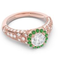 Halo Pave Milgrain Marudyana Ring