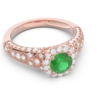 Halo Pave Milgrain Marudyana Ring