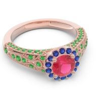 Halo Pave Milgrain Marudyana Ring