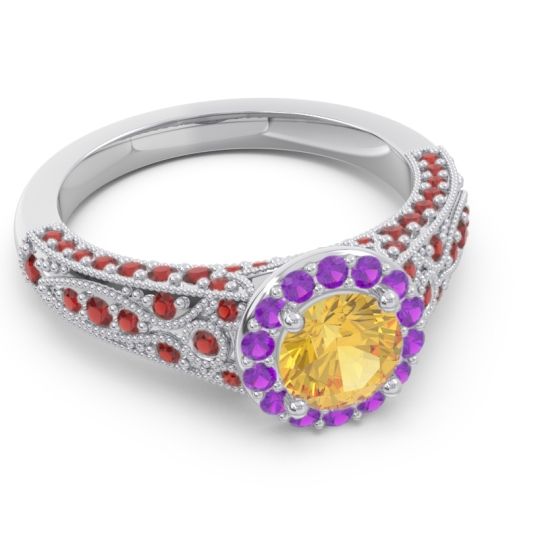 Halo Pave Milgrain Marudyana Ring