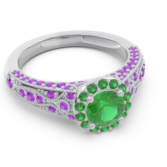 Halo Pave Milgrain Marudyana Ring