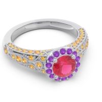 Halo Pave Milgrain Marudyana Ring