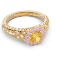 Halo Pave Milgrain Marudyana Ring