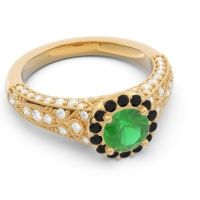 Halo Pave Milgrain Marudyana Ring