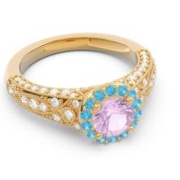 Halo Pave Milgrain Marudyana Ring