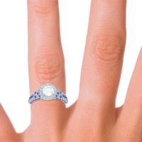 Halo Pave Milgrain Marudyana Ring