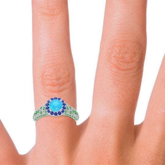 Halo Pave Milgrain Marudyana Ring