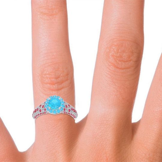 Halo Pave Milgrain Marudyana Ring