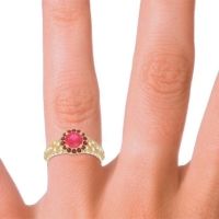 Halo Pave Milgrain Marudyana Ring