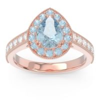 Halo Pave Milgrain Pear Samsic Ring