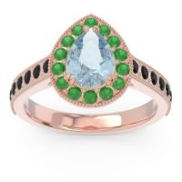 Halo Pave Milgrain Pear Samsic Ring