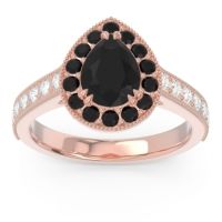 Halo Pave Milgrain Pear Samsic Ring