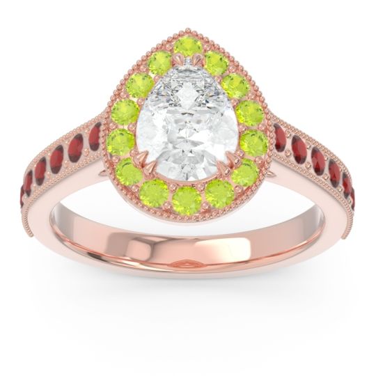 Halo Pave Milgrain Pear Samsic Ring