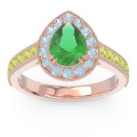 Halo Pave Milgrain Pear Samsic Ring