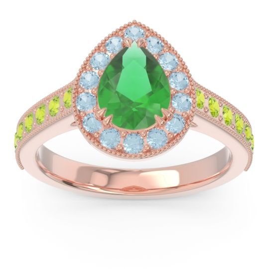 Halo Pave Milgrain Pear Samsic Ring