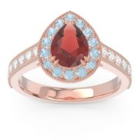 Halo Pave Milgrain Pear Samsic Ring