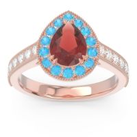 Halo Pave Milgrain Pear Samsic Ring
