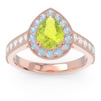 Halo Pave Milgrain Pear Samsic Ring
