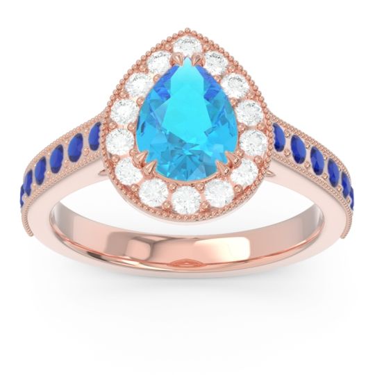 Halo Pave Milgrain Pear Samsic Ring