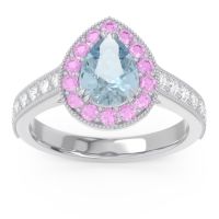 Halo Pave Milgrain Pear Samsic Ring