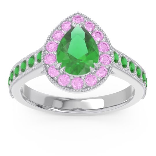 Halo Pave Milgrain Pear Samsic Ring