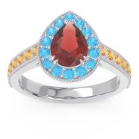 Halo Pave Milgrain Pear Samsic Ring