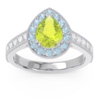 Halo Pave Milgrain Pear Samsic Ring
